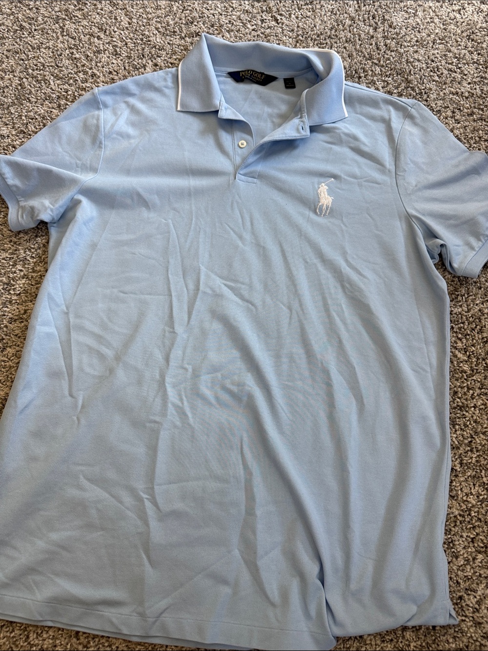 Ralph Lauren Men’s Sky Blue Polo with White Logo
